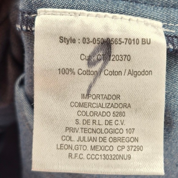 Roper Womens Embroidered Denim Tunic Shirt Blue Cactus Aztec Sz M Boho Western - Picture 9 of 13